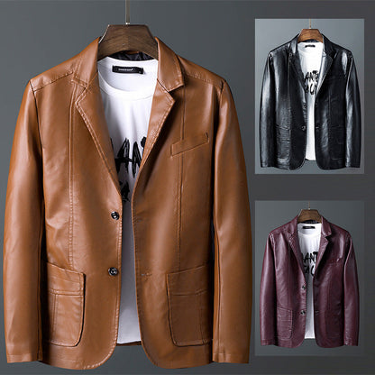 Herren Lederjacke Modern Schnitt Stylisch Schwarz - BerlinGlamour