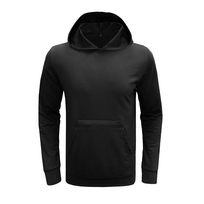 Herren Hoodie Reißverschluss Kapuze Modern Grau