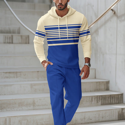 Herren Hoodie Sportlich Streifen Design Modern