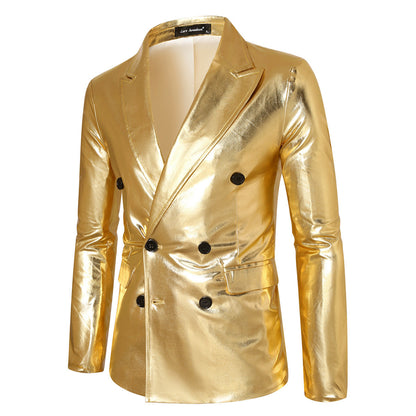 Herren Blazer Doppelreiher Schimmernd Elegant - BerlinGlamour