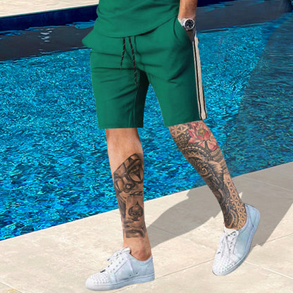 Herren Sport Shorts mit Streifen Seitenstreifen Laufshorts