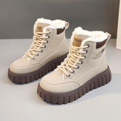 Damen Winterstiefel Warm mit Profilsohle und Innenfutter