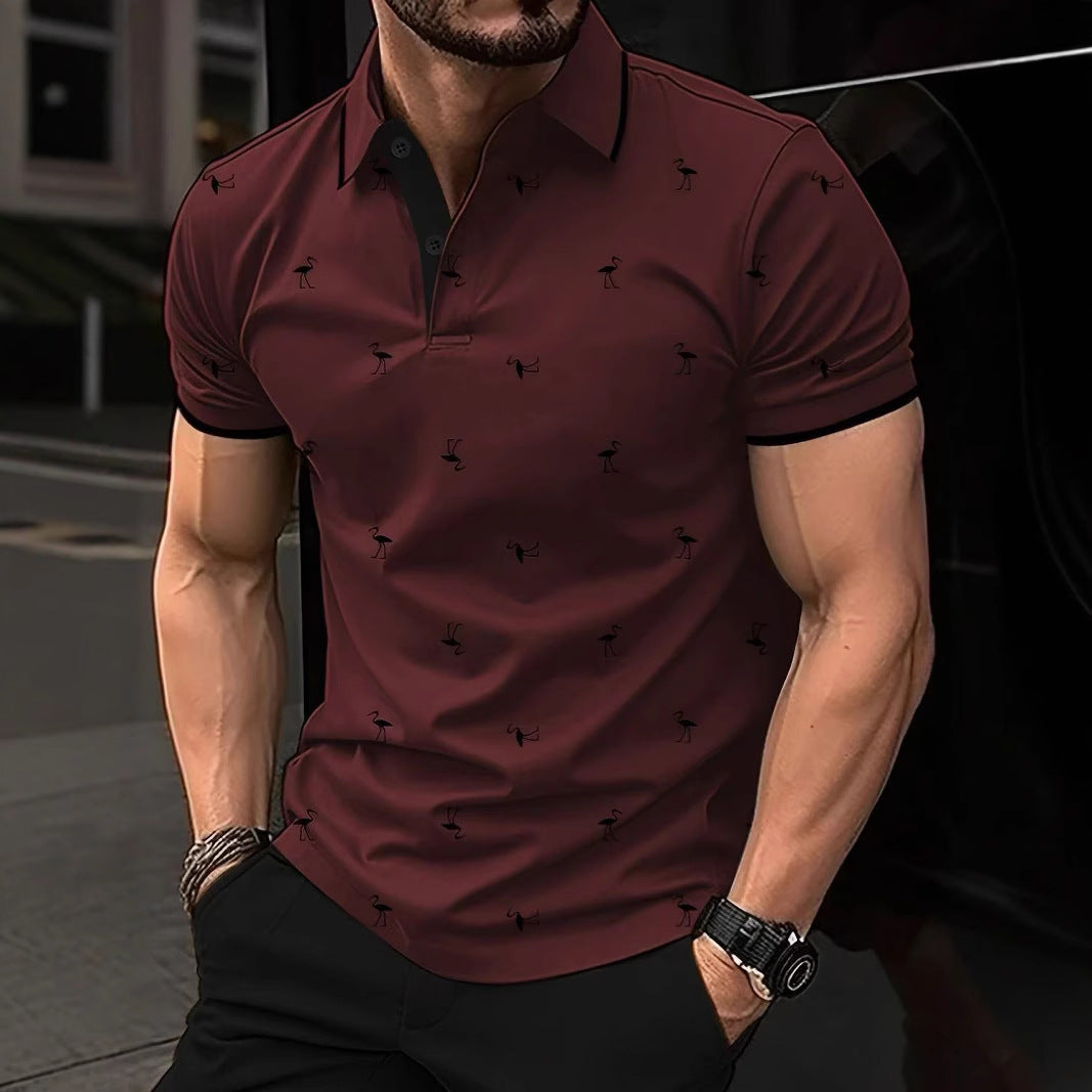 Herren Poloshirt Stilvoll Hochwertig Mustered