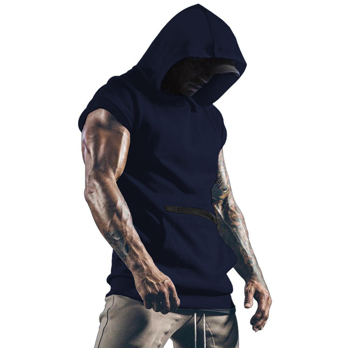 Herren Hoodie Sportlich Fit Muskelshirt Modern