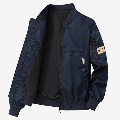 Herren Bomberjacke Modern mit Taschen Schwarz