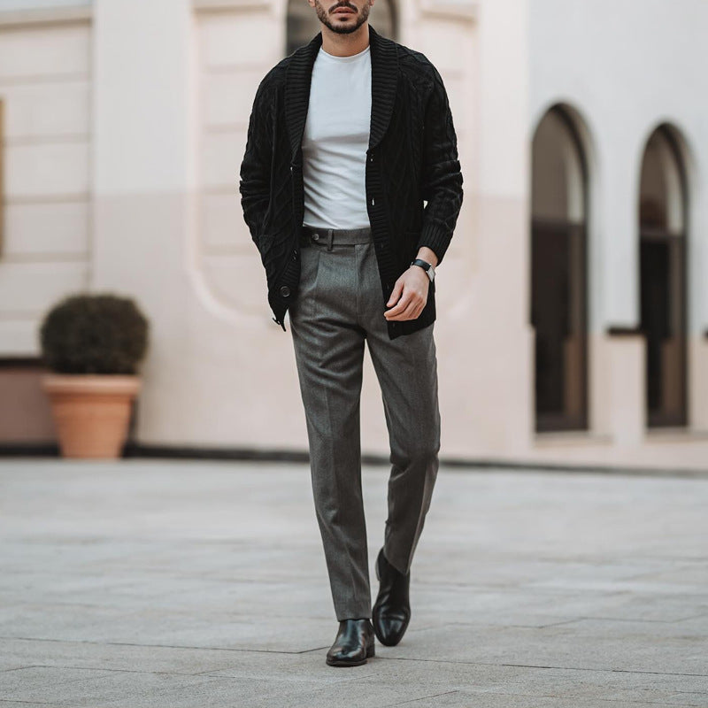 Herren Strickcardigan Gemütlich V-Ausschnitt Knöpfe