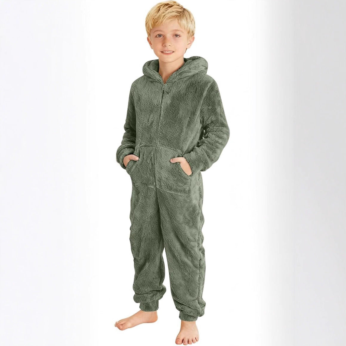 Fleece-Overall mit Kapuze Unisex Warm Kuschelig