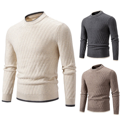 Strickpullover Herren Modern Rippmuster Winter - BerlinGlamour