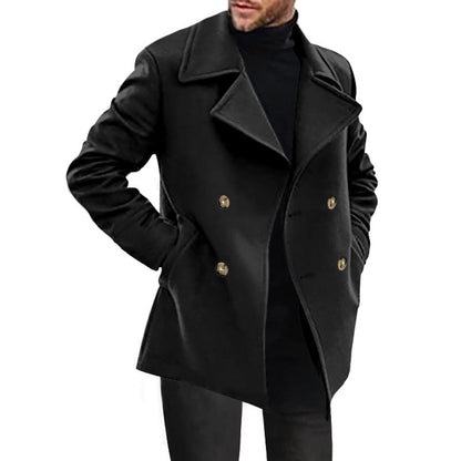 Herren Wollmantel Eleganter Doppeltknopf Modern
