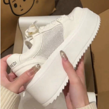 Damen Sneaker Plateau atmungsaktiv Mesh Modern
