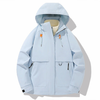 Herren Outdoorjacke Wasserdicht Verstellbare Kapuze Funktionell