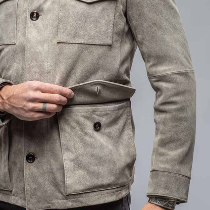 Lederjacke Herren Lässig Mit Patenttaschen Wildleder