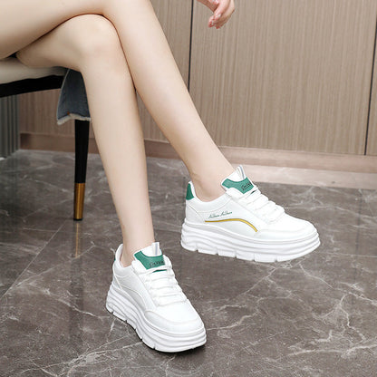 Damen Plateau Sneaker Sportlich Atmungsaktiv Mit Dämpfung