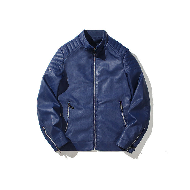 Lederjacke Herren Bikerjacke Schwarz Elegant