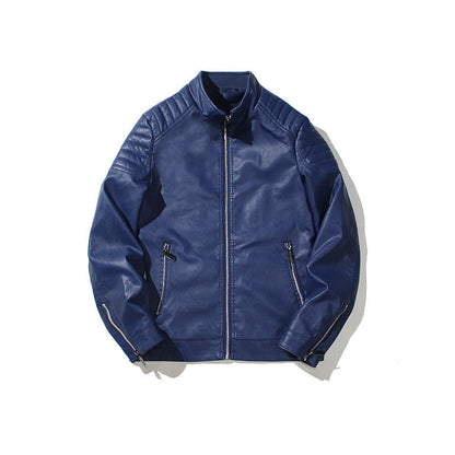 Lederjacke Herren Bikerjacke Schwarz Elegant