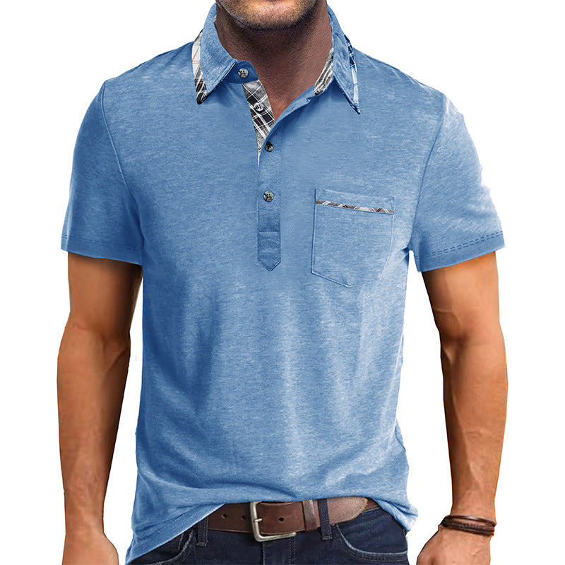 Herren Poloshirt Elegant Modern Kontrast Kragen