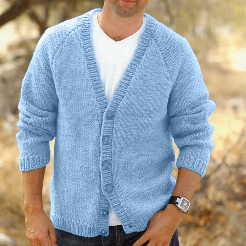 Herren Strickcardigan Gemütlich Modern mit V-Ausschnitt