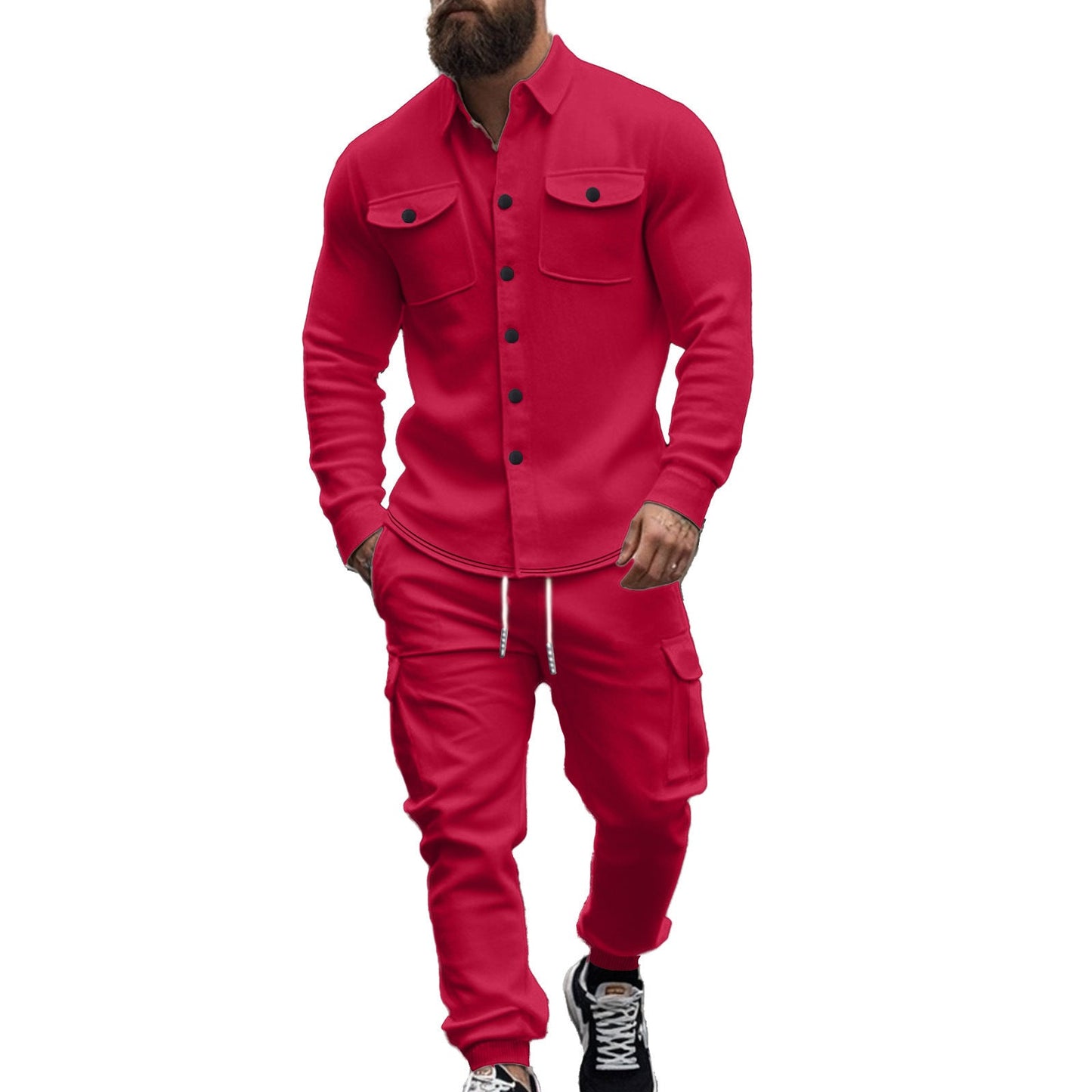 Herren Cargo Anzug Freizeit mit vielen Taschen Praktisch