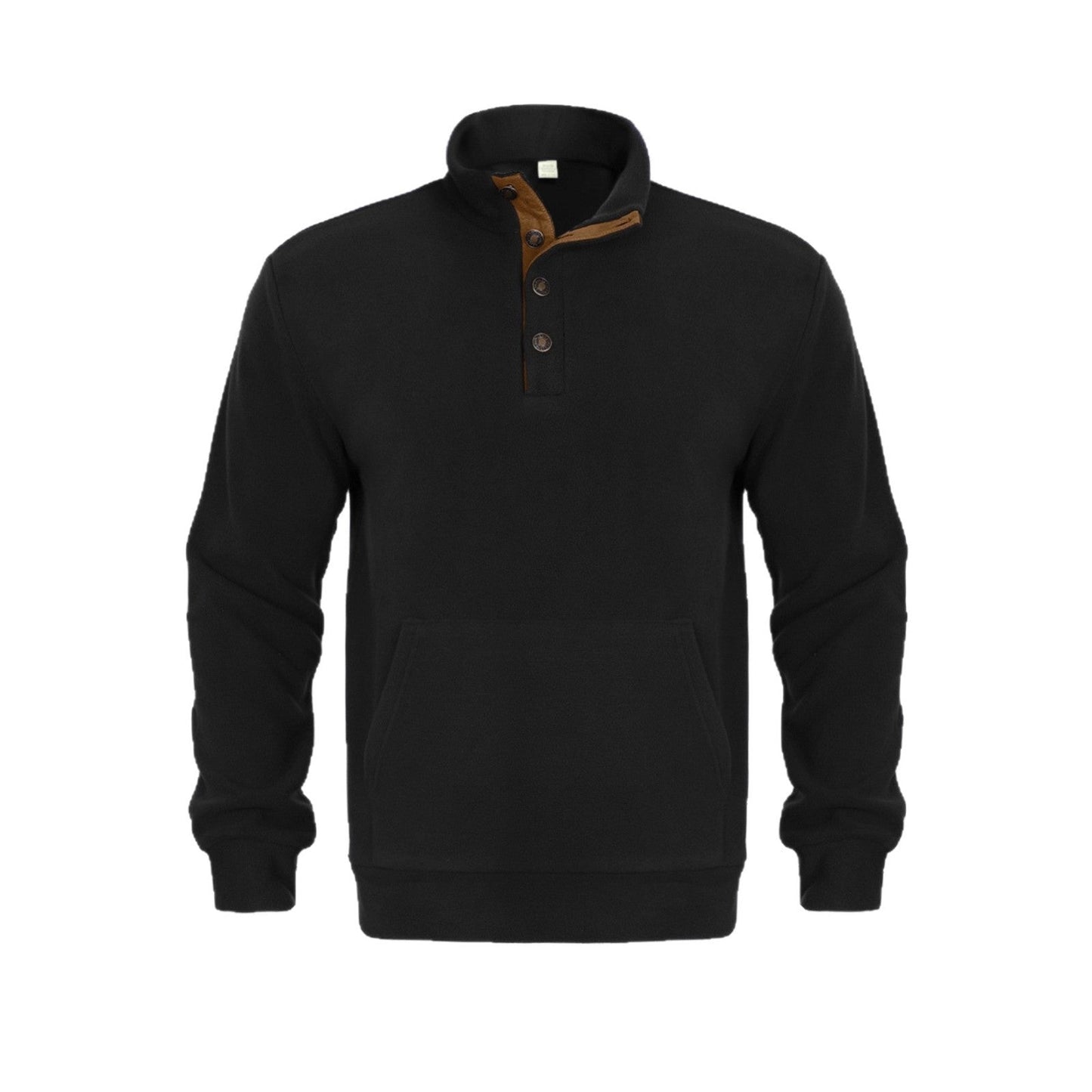 Herren Fleeceshirt Leder Optik Kurzarm Modern