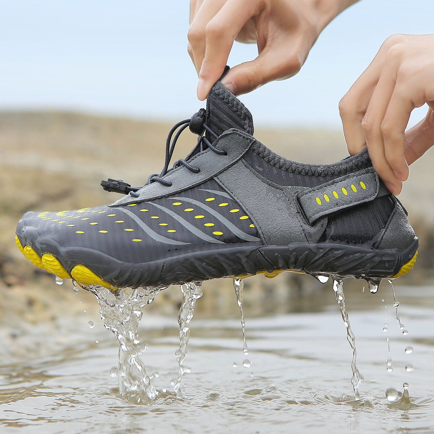 Wassersport Schuhe Damen Elastisch Schnell Schnürsystem Sportlich