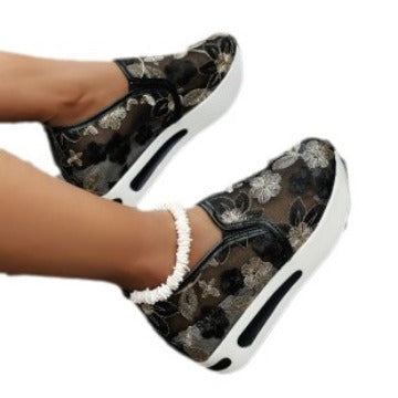 Damen Sneaker Bequem Glitzernd Atmungsaktiv