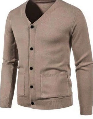 Herren Strickcardigan V-Ausschnitt Elegante Kaschmir Optik