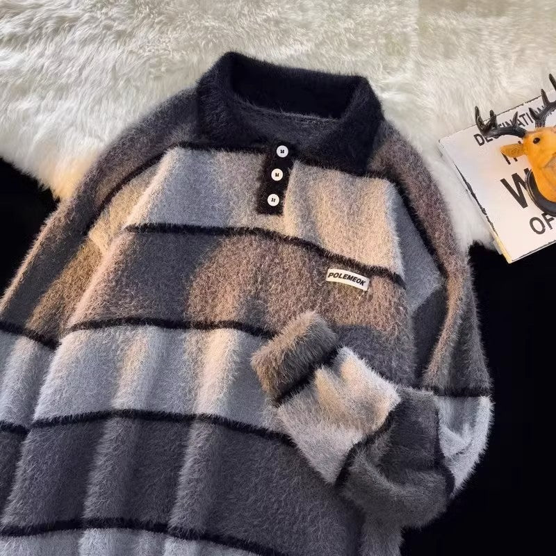 Damen Strickpullover Kuschelig Weich mit Polokragen
