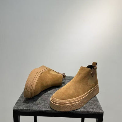 Damen Chelsea Boots Chunky mit Flexibel Sohle Schwarz Mode