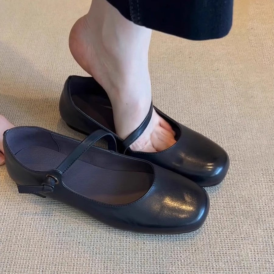 Damen Ballerinas Weich Lederschuhe Elegante Riemen - BerlinGlamour