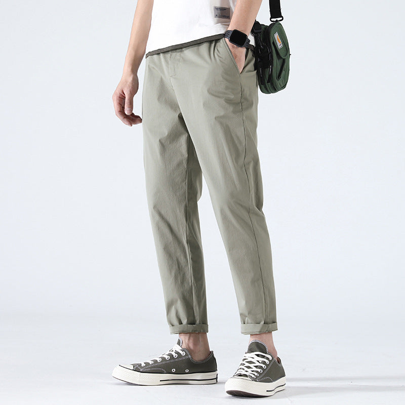 Herren Chino Hose Bequem mit elastischem Bund und Seiten Taschen