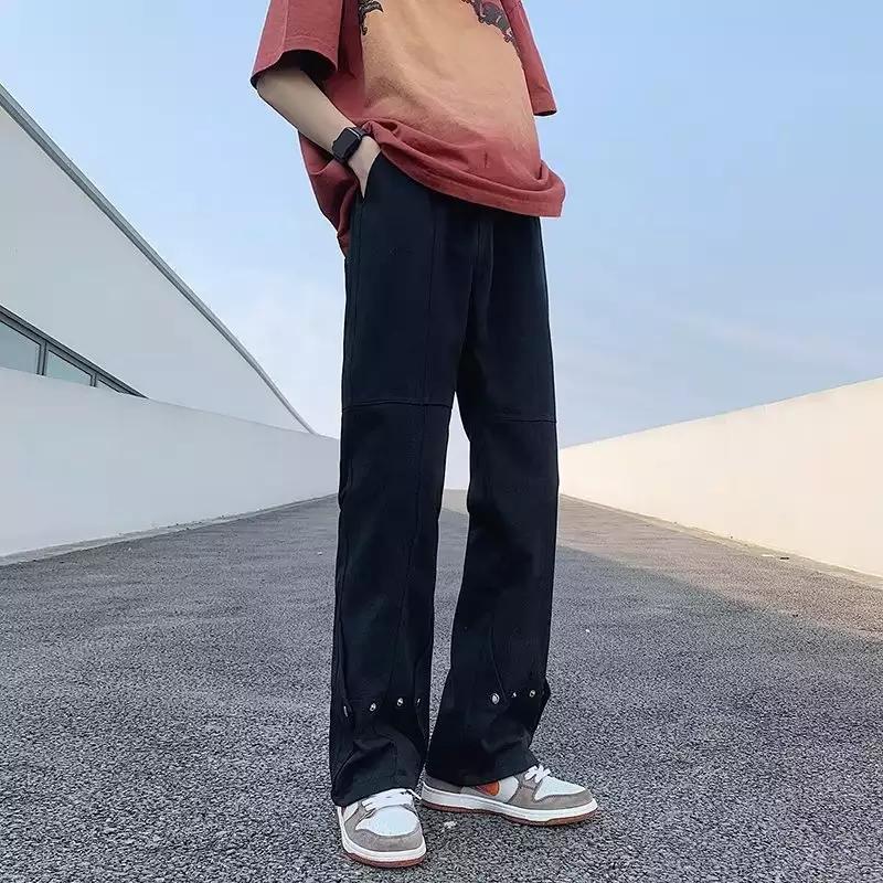 Herren Hose Lässig Double Layer Bequem Mit Druckknöpfen
