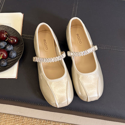 Damen Ballerinas Elegantes Design mit Riemchen