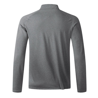 Herren Langarmshirt Funktionell Stehkragen Reißverschluss Sportlich