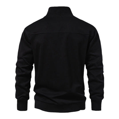 Herren Pullover Stehkragen Modern Bequem Halbzipp