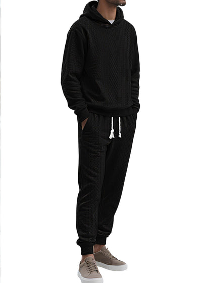 Herren Hoodie Anzug Bequem Elegant Waffelstruktur