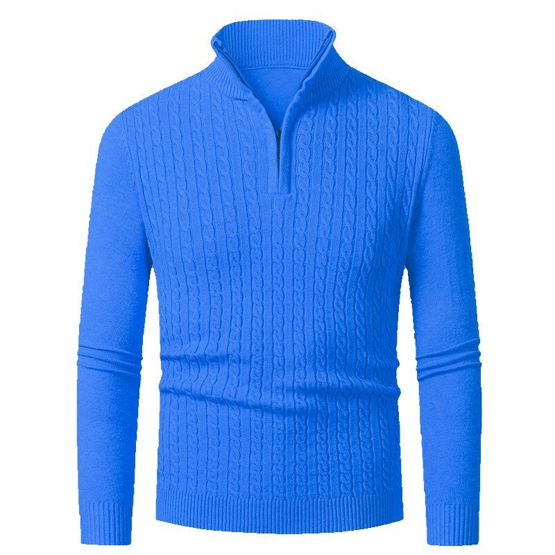 Herren Pullover Feinstrick Modern Reißverschluss