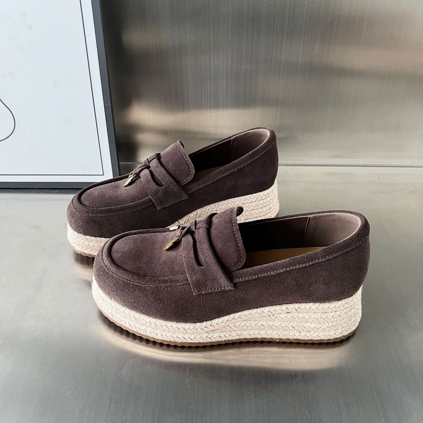 Damen Espadrilles Plateau Modisch Hochwertig