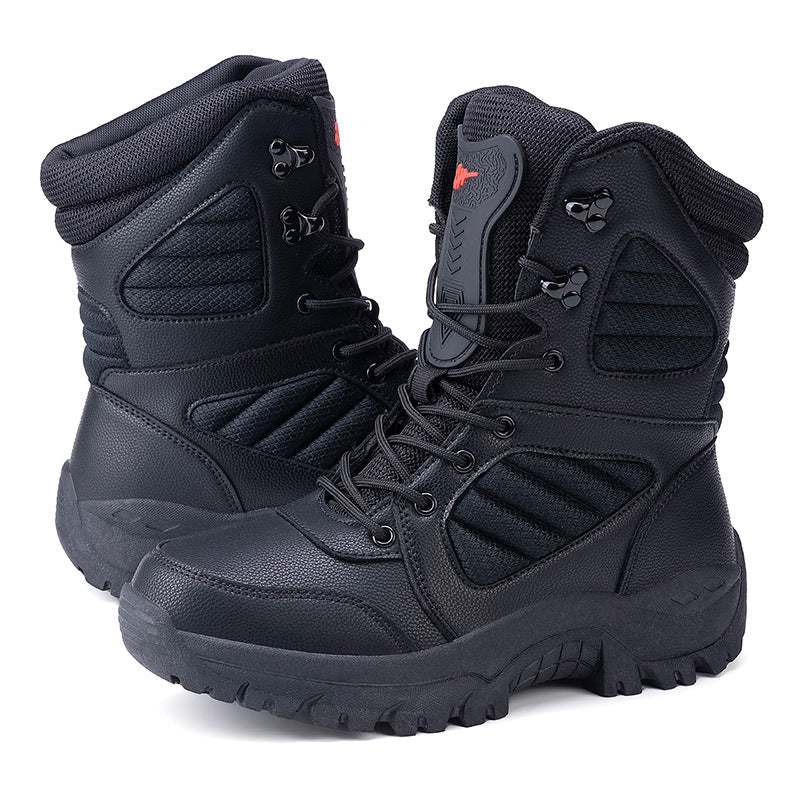 Herren Winterstiefel robust wasserabweisend rutschfest Schwarz