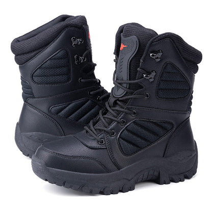 Herren Winterstiefel robust wasserabweisend rutschfest Schwarz