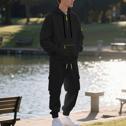 Herren Sportset Hoodie Bundhose Funktionstaschen