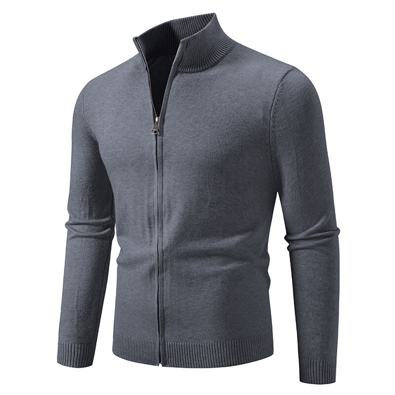 Strickpullover Herren Modern mit Reißverschluss Hochkragen