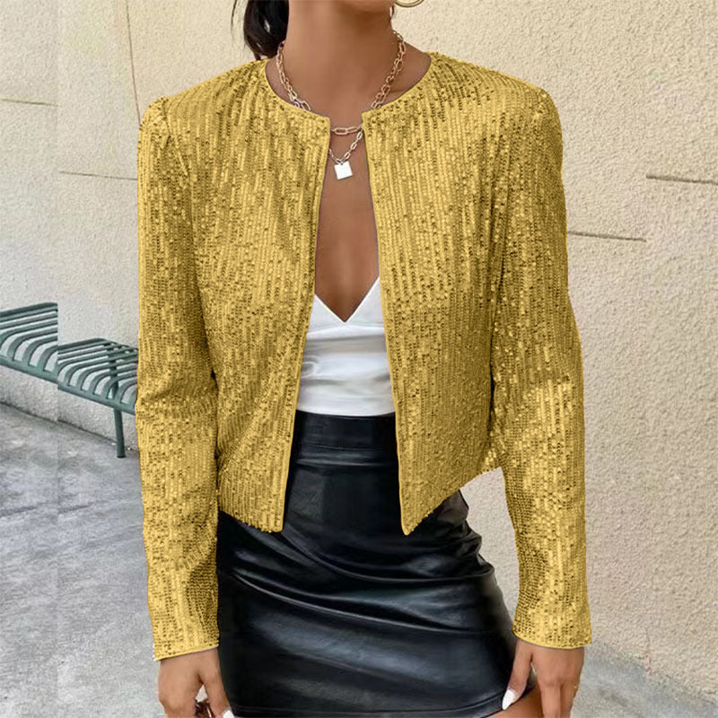 Glitzernde Damen Strickjacke Elegant Frauen