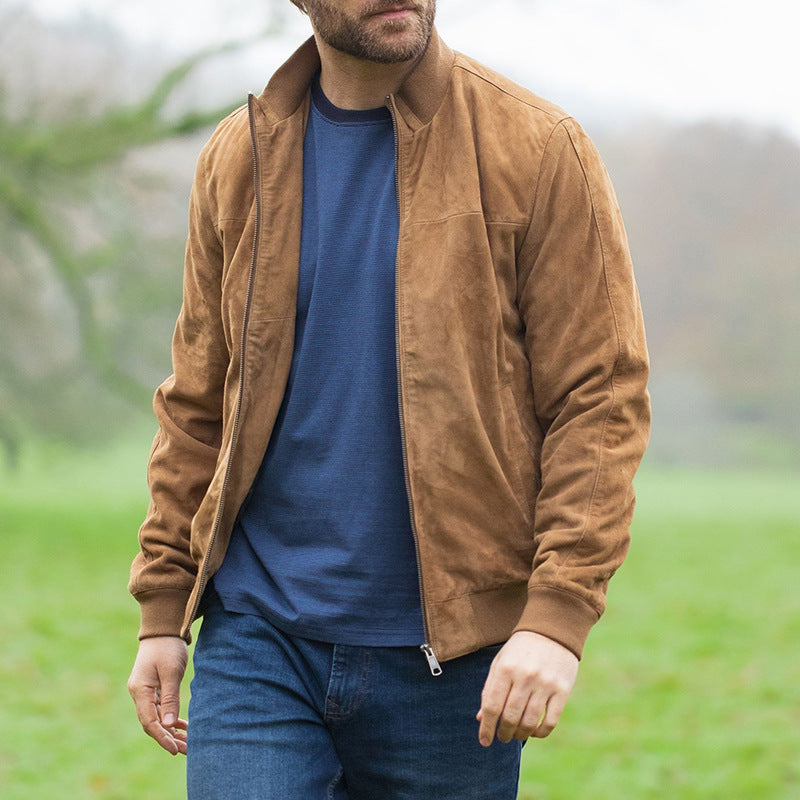 Herren Bomberjacke Leder Modern Schnitt - BerlinGlamour