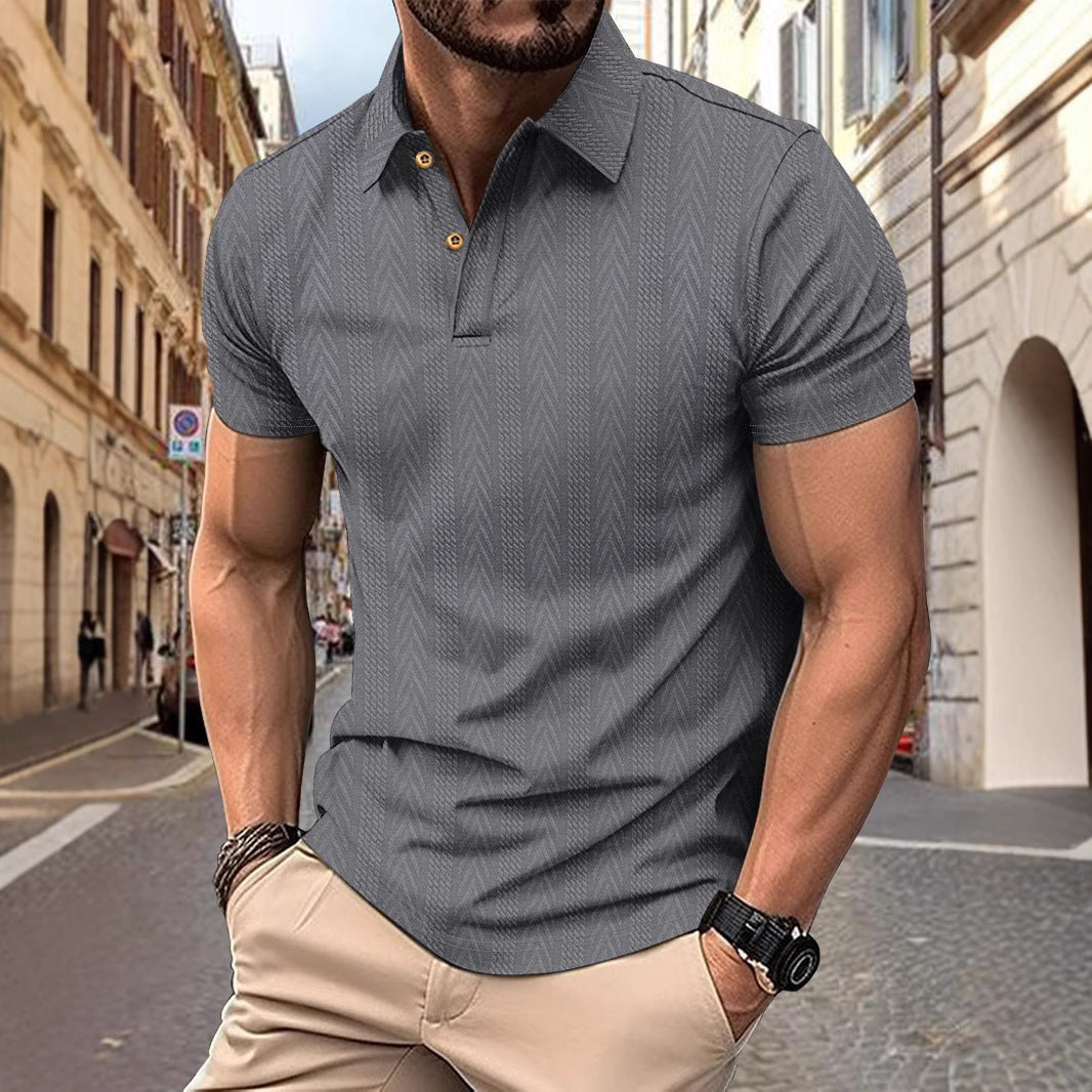 Herren Poloshirt Kurzarm Strukturiert Elegantes Design