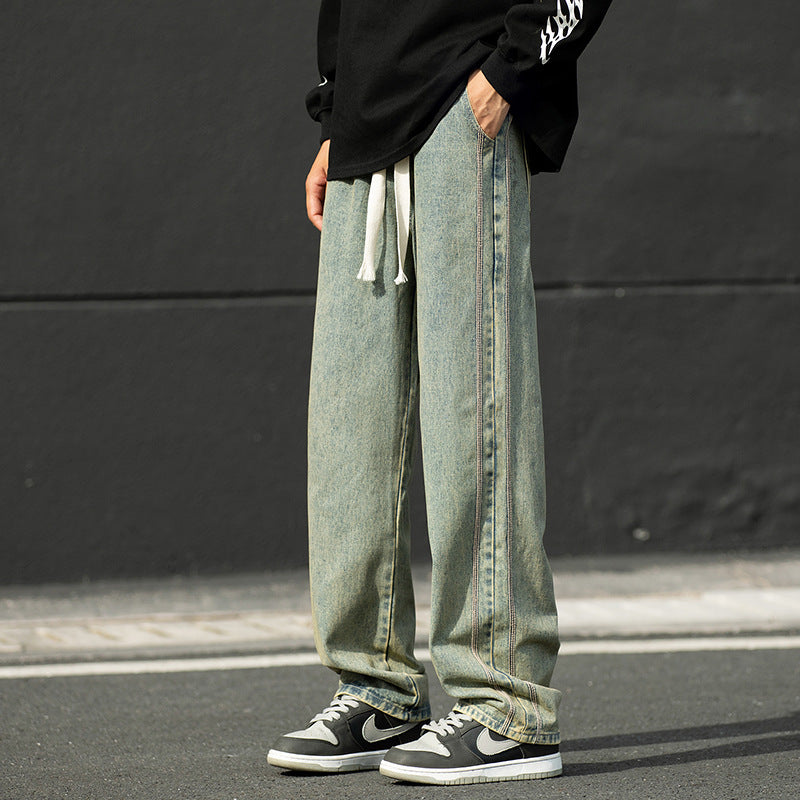 Herren Jeanshose Relaxed Fit Kontrastnähte Modern