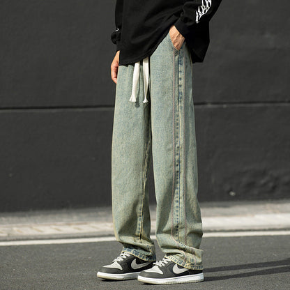 Herren Jeanshose Relaxed Fit Kontrastnähte Modern