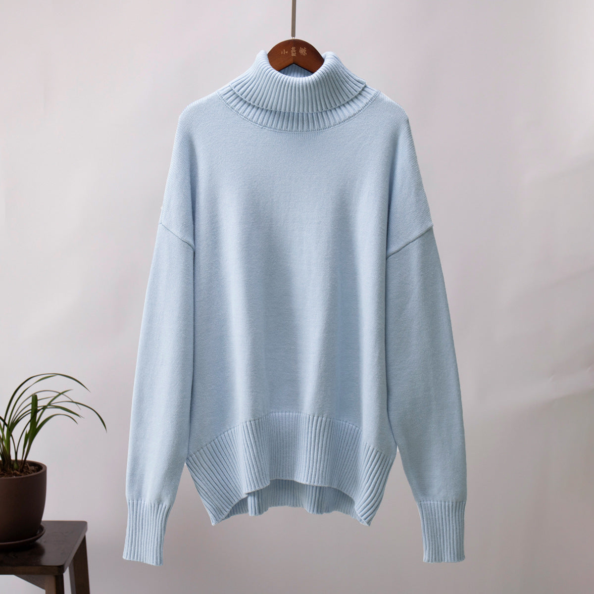 Damen Strickpullover Lässig Warm mit Rippenbund