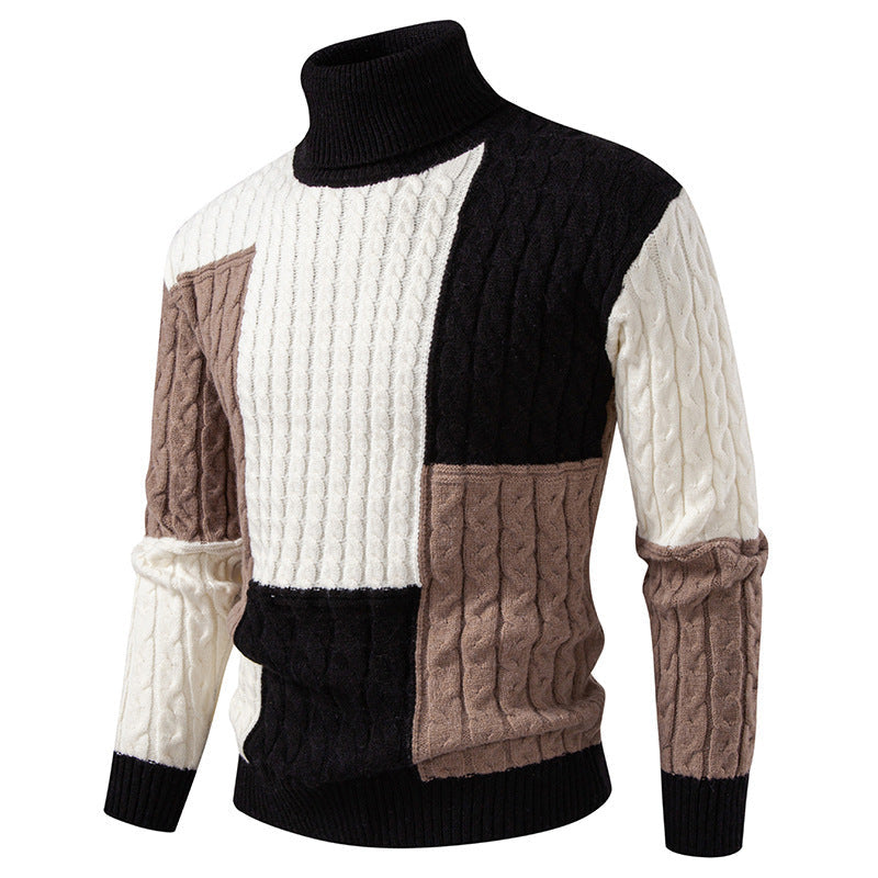 Herren Strickpullover Modern Farbblock Design Hochwertig