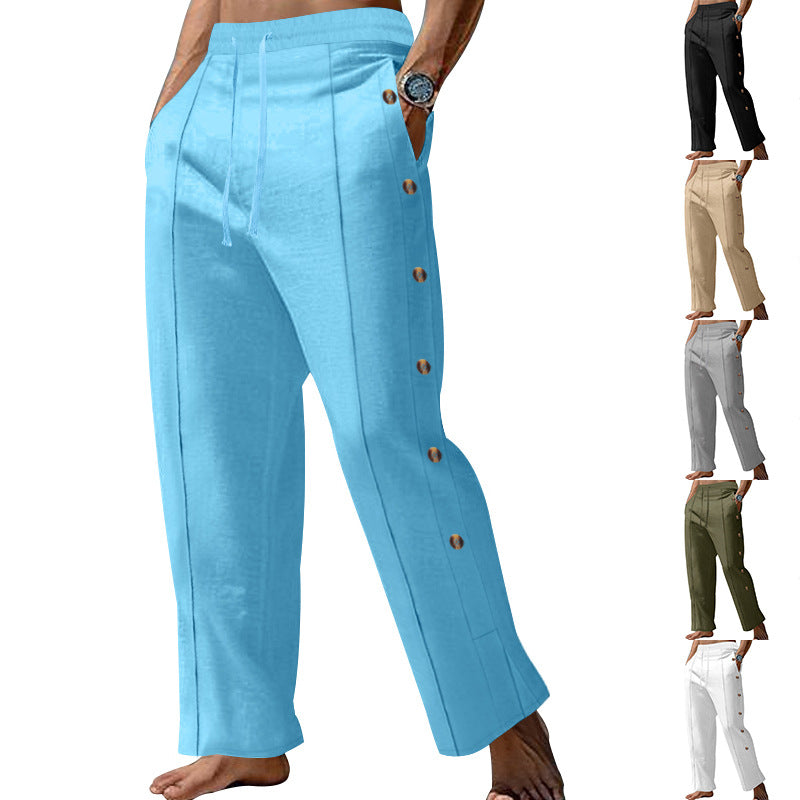 Herren Freizeithose Elegant mit elastischem Bund und Knopfdetails - BerlinGlamour