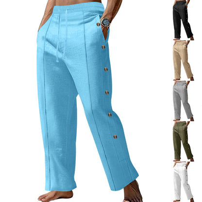 Herren Freizeithose Elegant mit elastischem Bund und Knopfdetails - BerlinGlamour